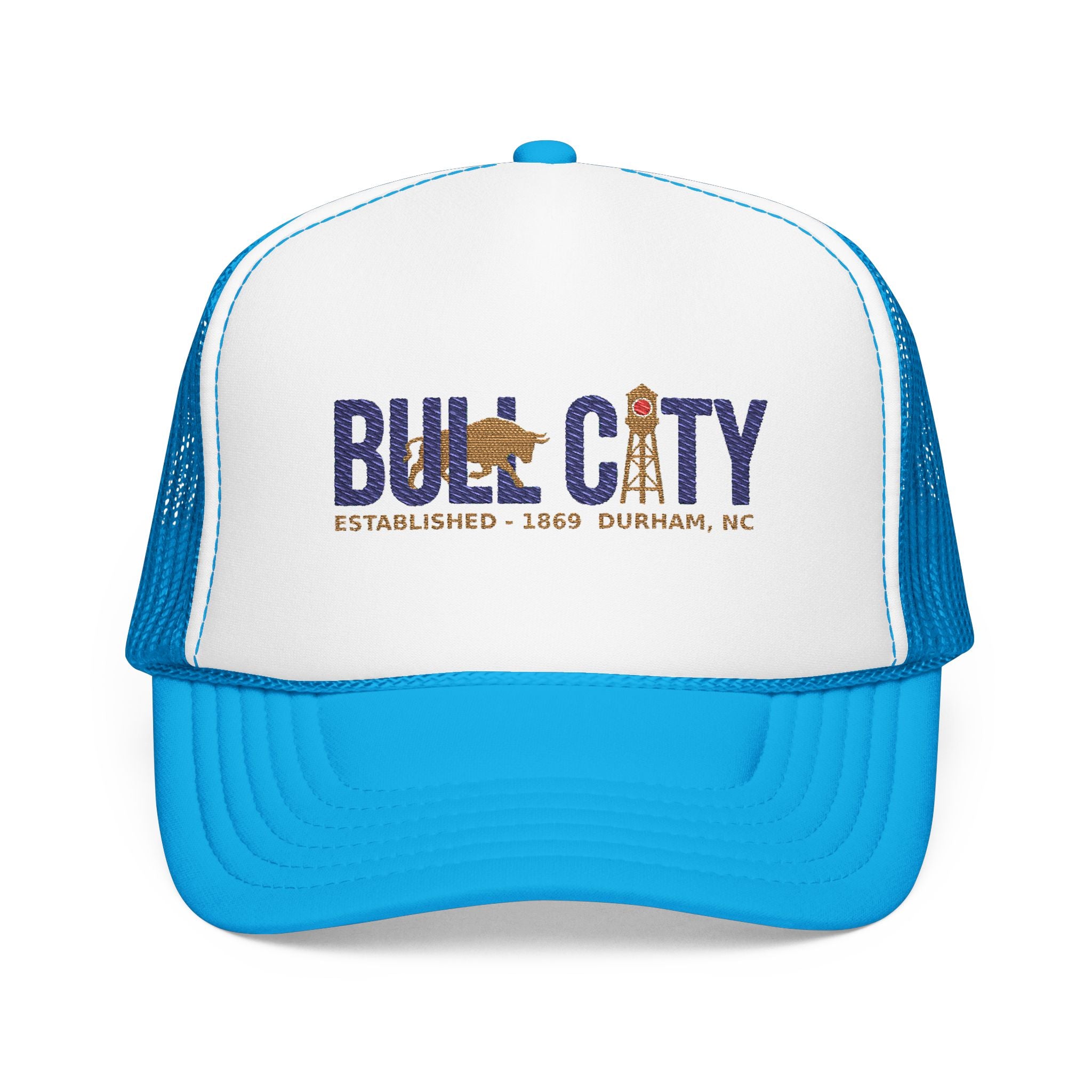 Copy of Copy of Copy of Copy of Durham Heart Flag - Trucker Hat — Embroidered Foam Mesh Cap