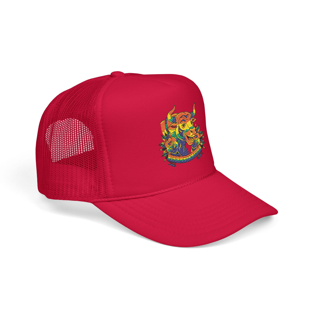 Copy of Durham Heart Flag - Trucker Hat — Embroidered Foam Mesh Cap