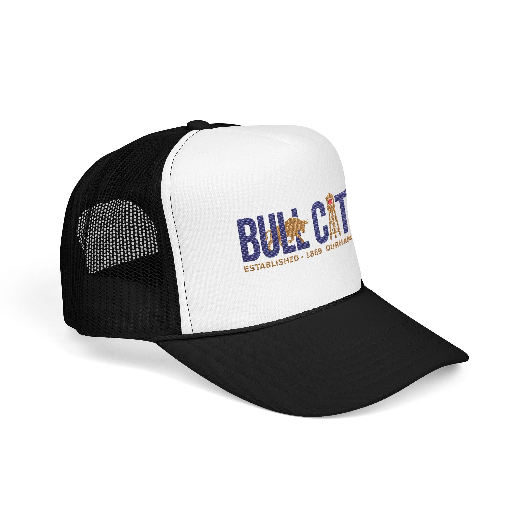 Copy of Copy of Copy of Copy of Durham Heart Flag - Trucker Hat — Embroidered Foam Mesh Cap