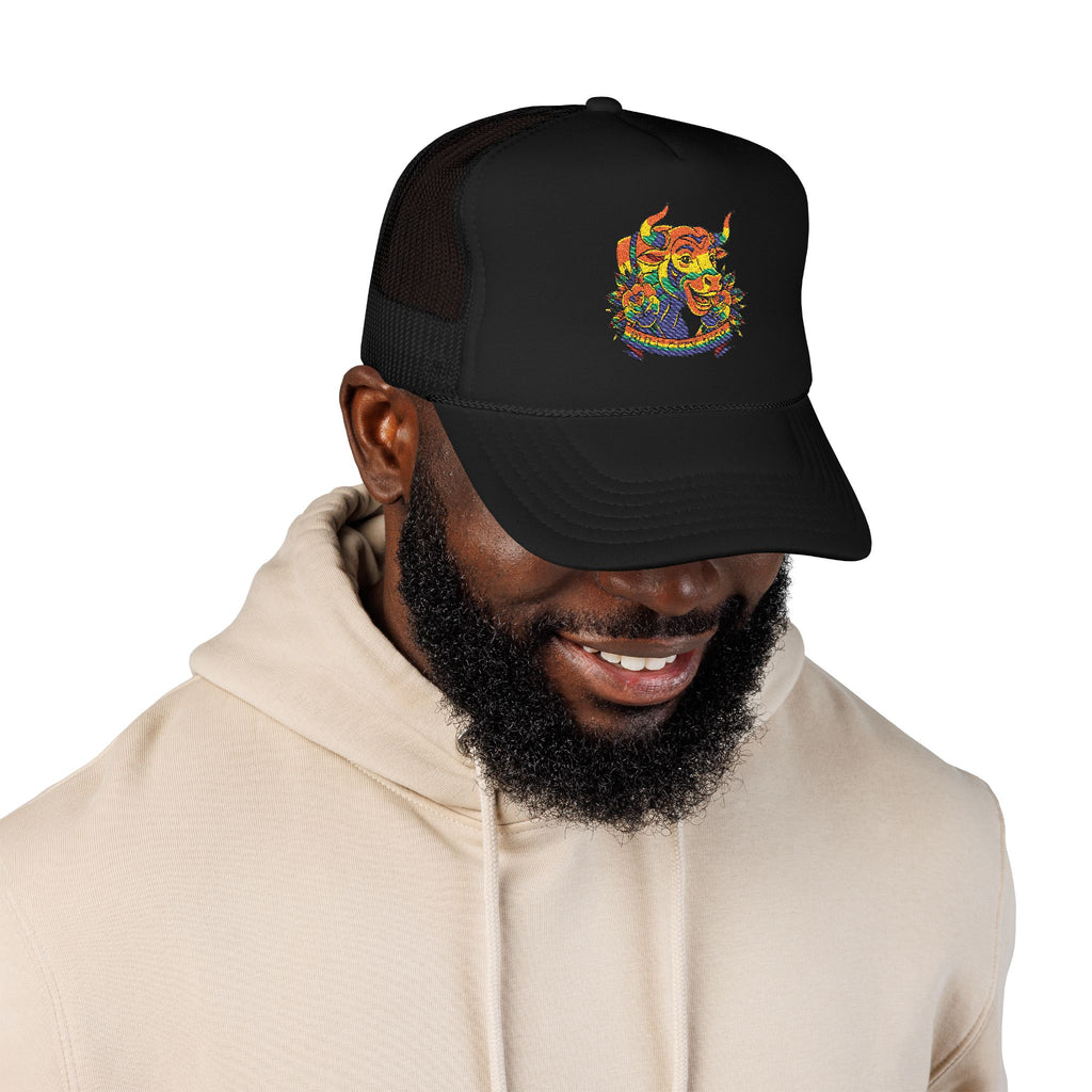 Copy of Durham Heart Flag - Trucker Hat — Embroidered Foam Mesh Cap