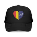 Durham Heart Flag - Trucker Hat — Embroidered Foam Mesh Cap