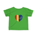 Infant Tee — Heart Flag Design (Romania & EU Stars)