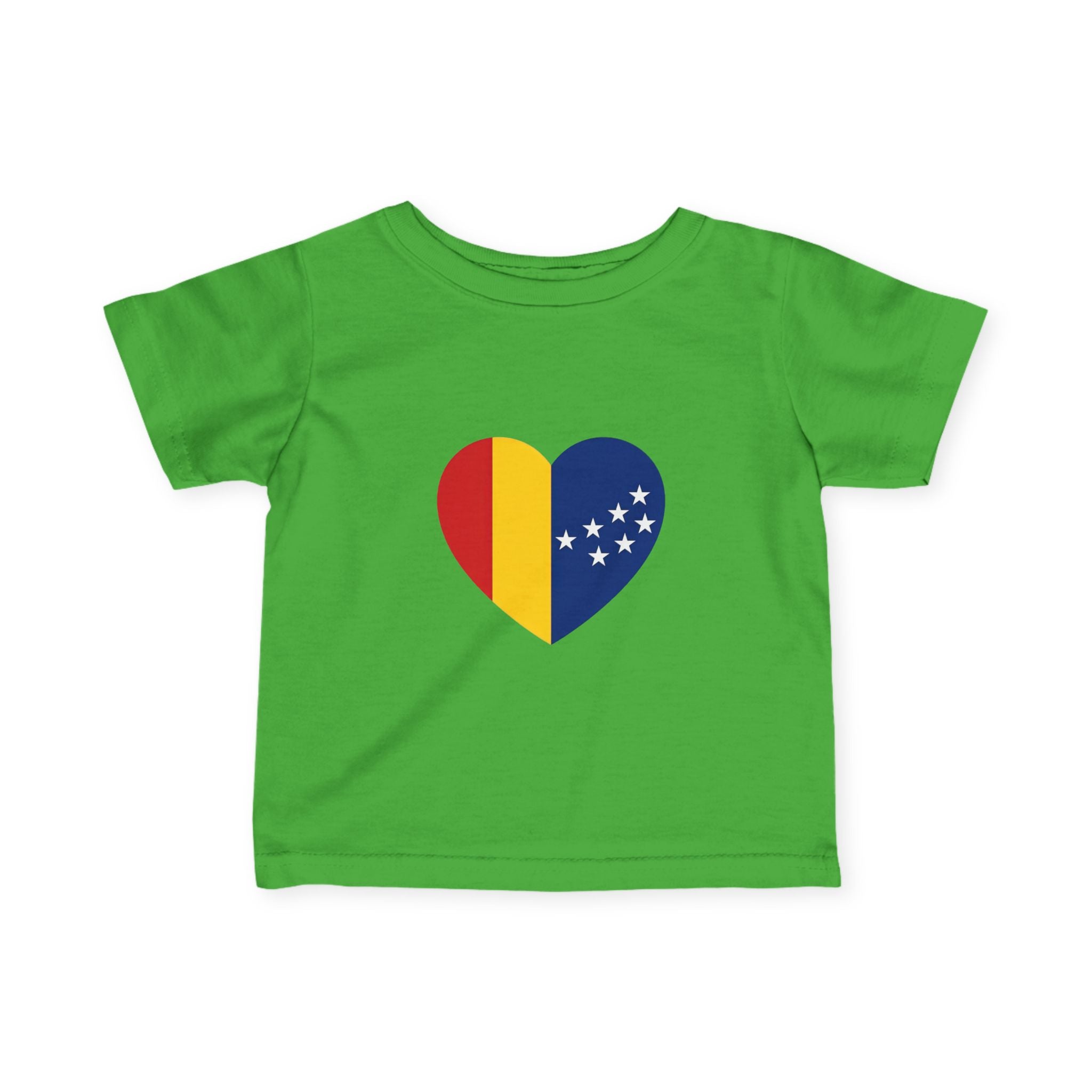 Infant Tee — Heart Flag Design (Romania & EU Stars)