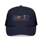 Copy of Copy of Copy of Copy of Durham Heart Flag - Trucker Hat — Embroidered Foam Mesh Cap