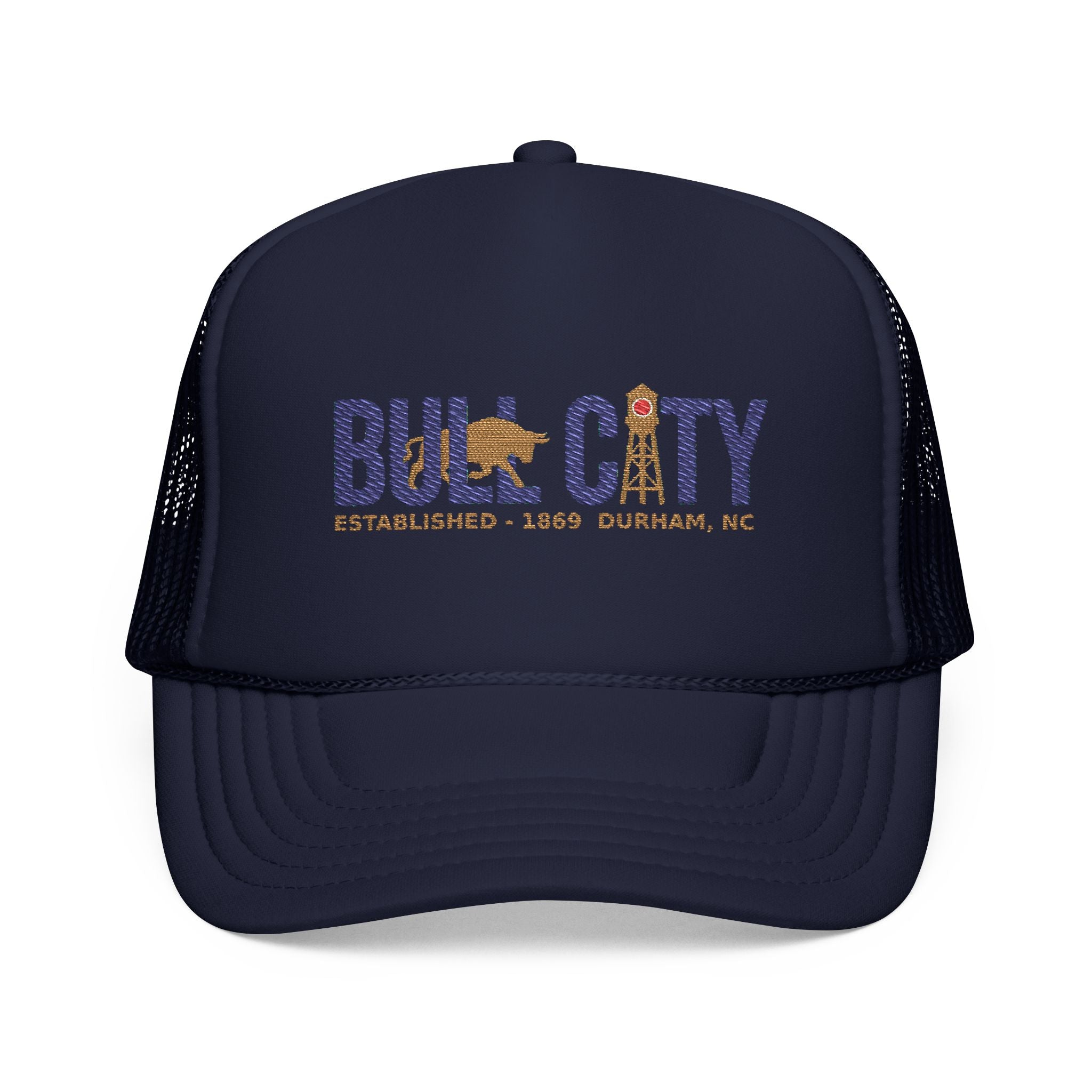 Copy of Copy of Copy of Copy of Durham Heart Flag - Trucker Hat — Embroidered Foam Mesh Cap