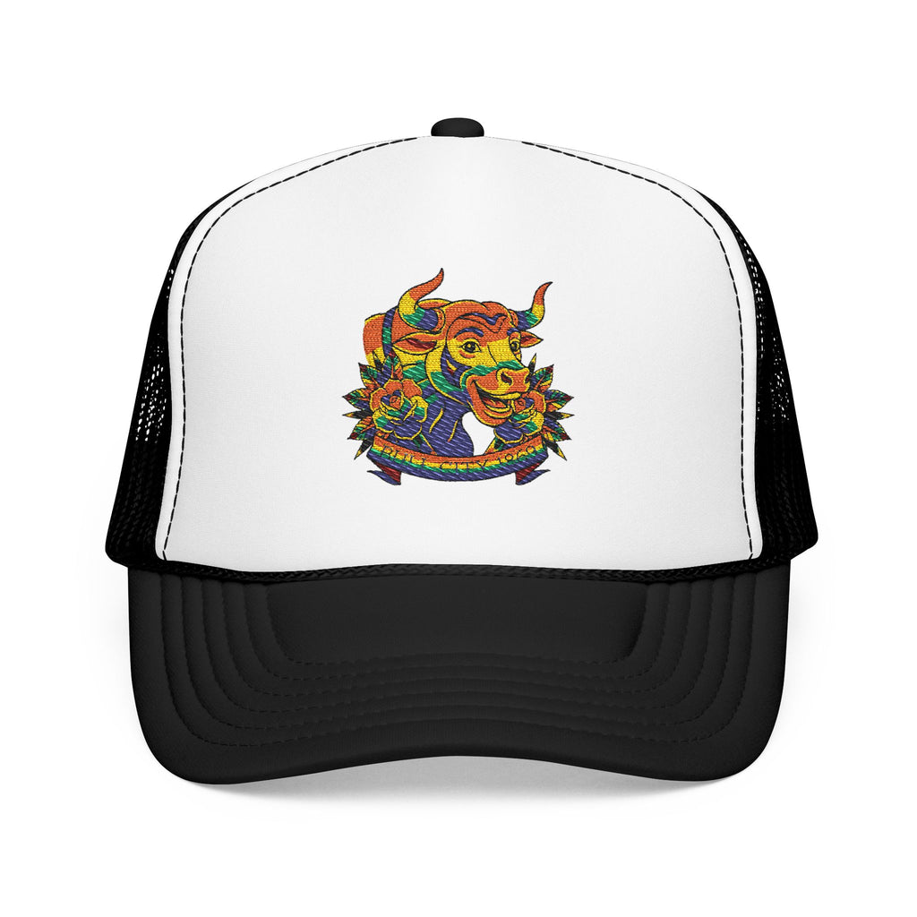 Copy of Durham Heart Flag - Trucker Hat — Embroidered Foam Mesh Cap