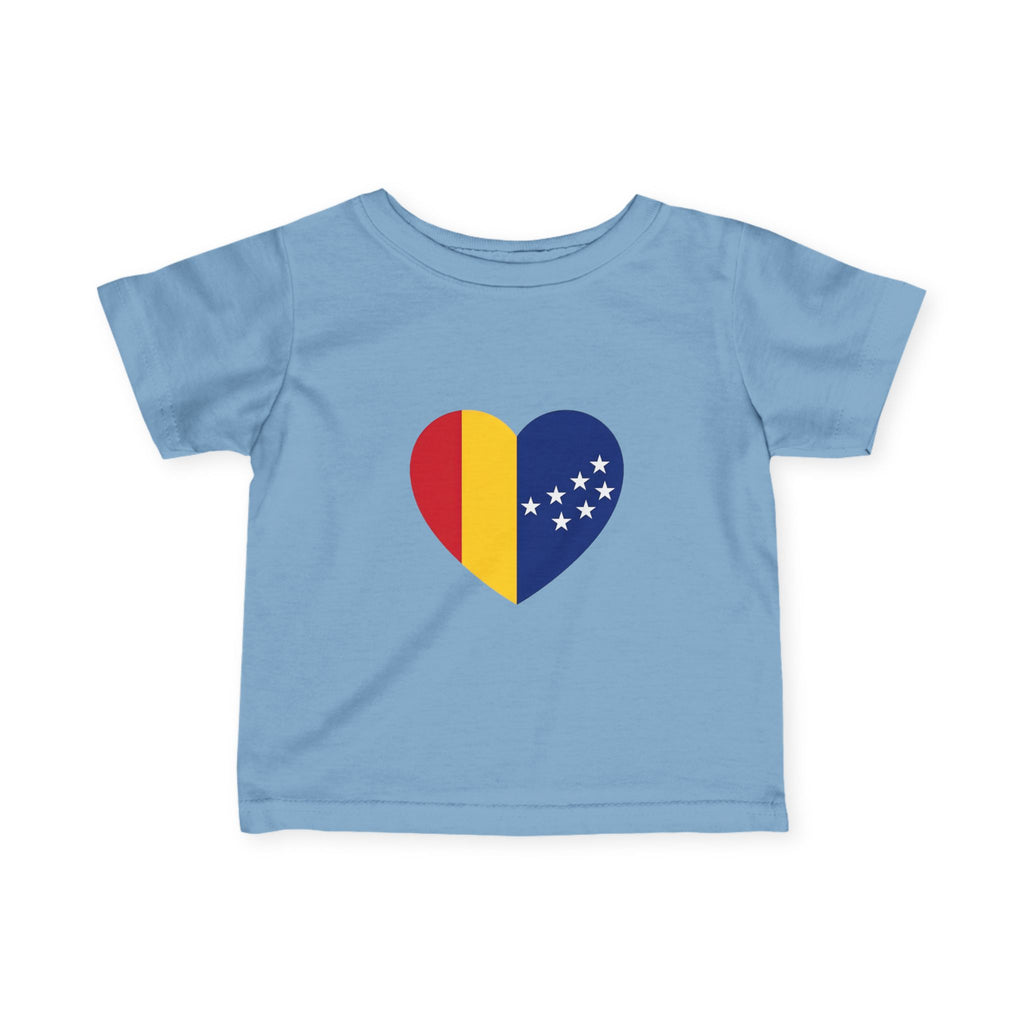 Infant Tee — Heart Flag Design (Romania & EU Stars)