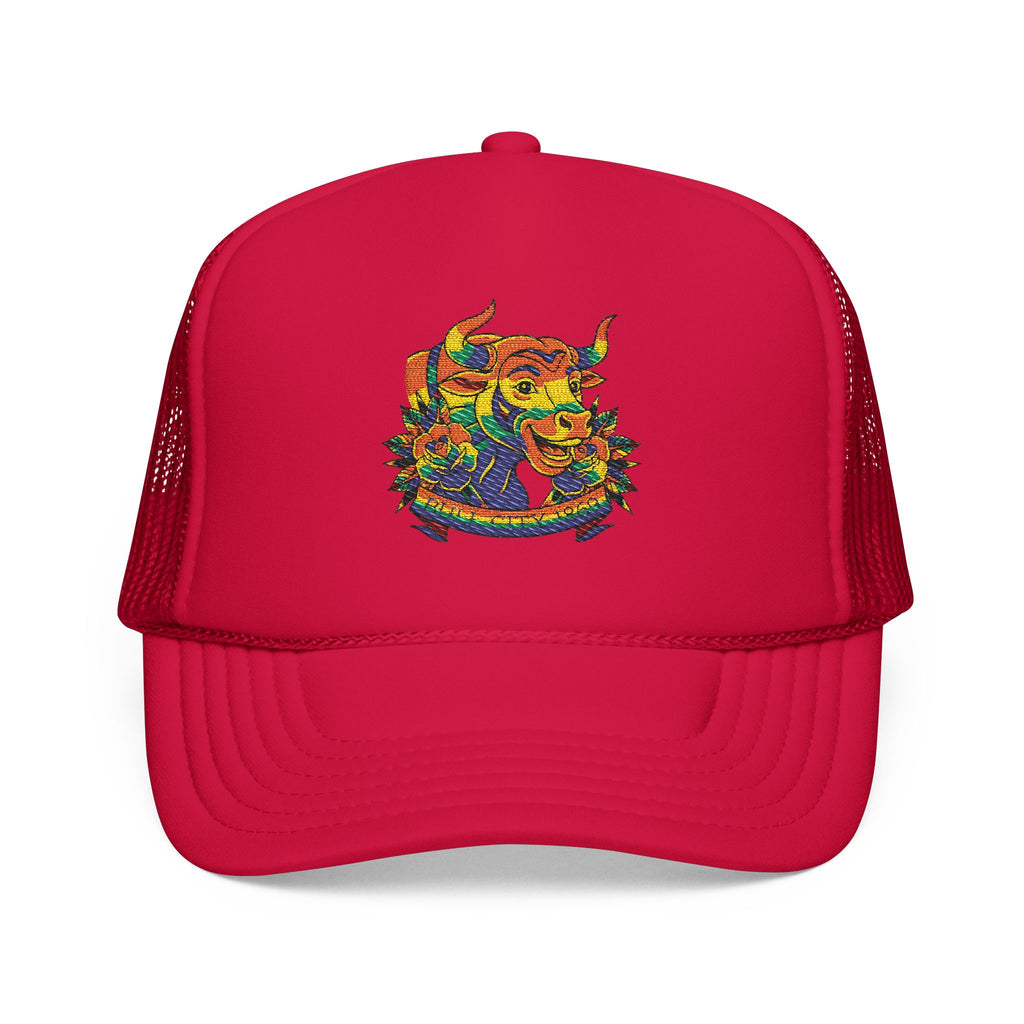 Copy of Durham Heart Flag - Trucker Hat — Embroidered Foam Mesh Cap