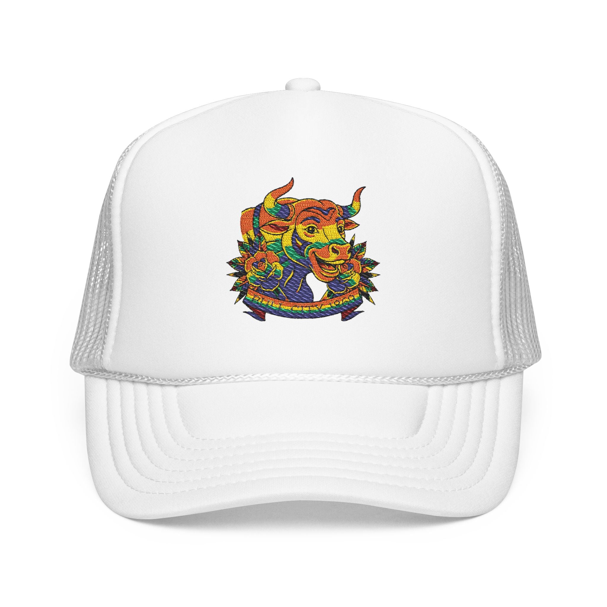 Copy of Durham Heart Flag - Trucker Hat — Embroidered Foam Mesh Cap
