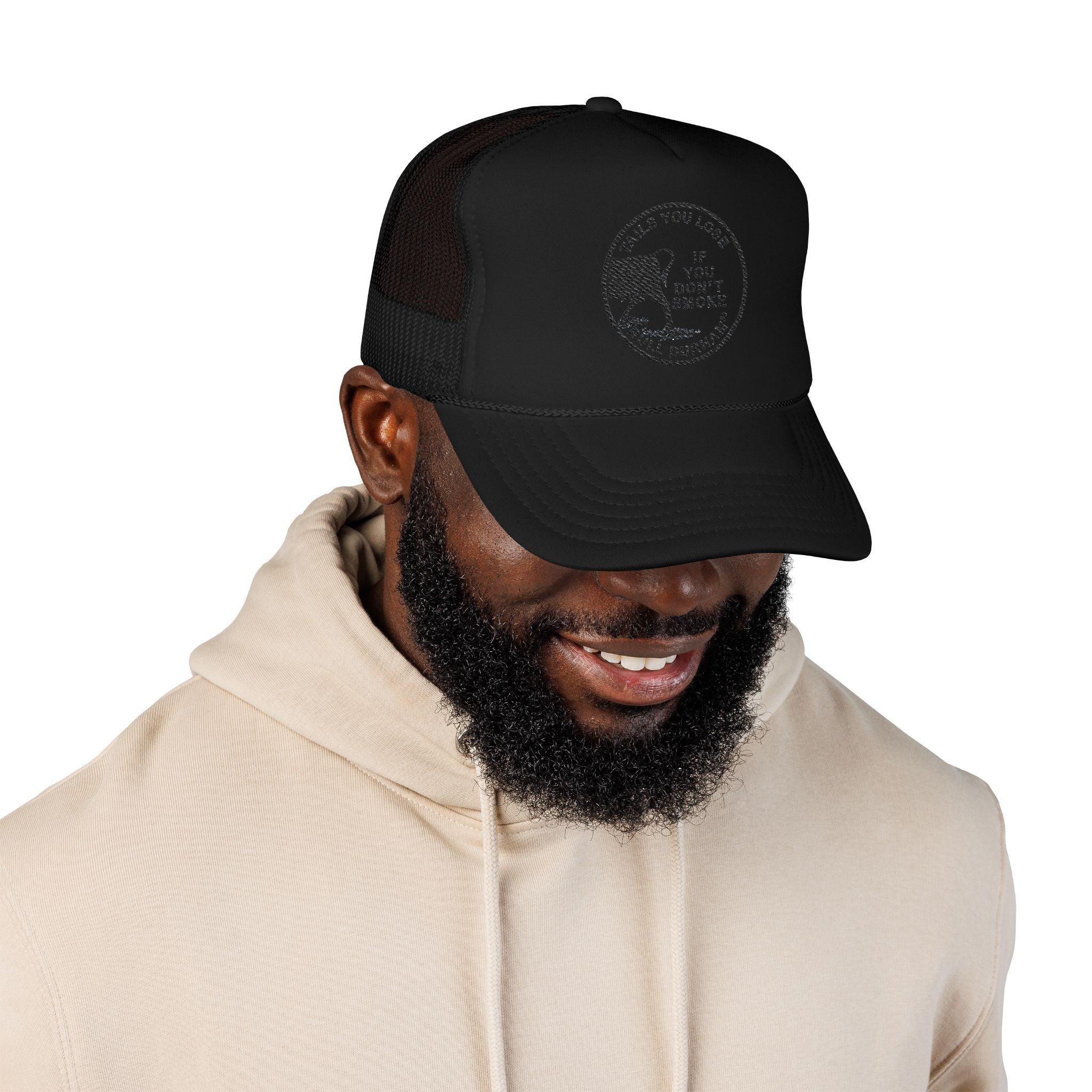 Copy of Durham Heart Flag - Trucker Hat — Embroidered Foam Mesh Cap