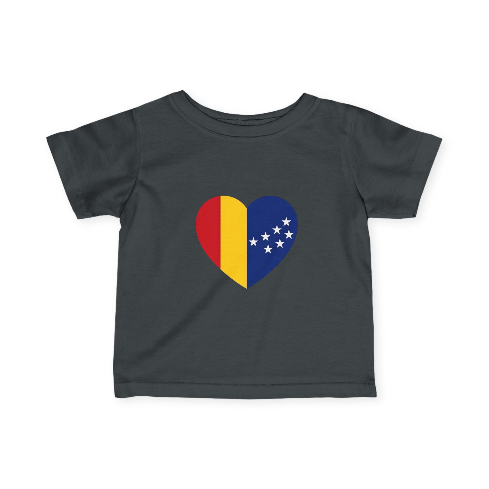 Infant Tee — Heart Flag Design (Romania & EU Stars)