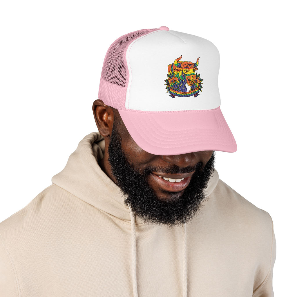 Copy of Durham Heart Flag - Trucker Hat — Embroidered Foam Mesh Cap