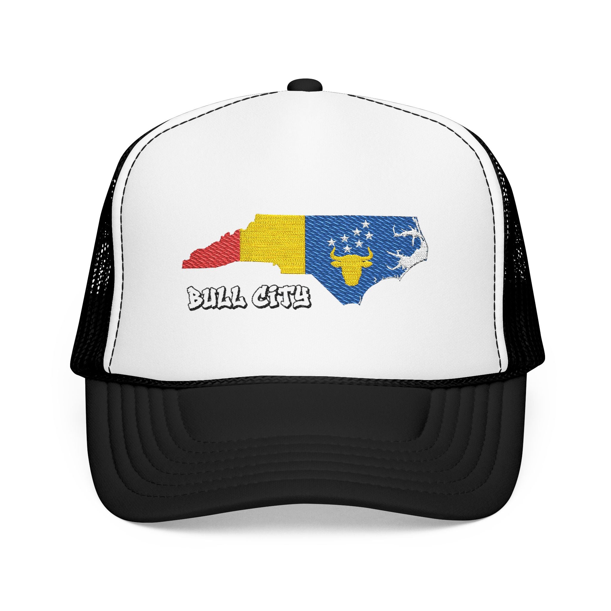 Copy of Copy of Copy of Durham Heart Flag - Trucker Hat — Embroidered Foam Mesh Cap