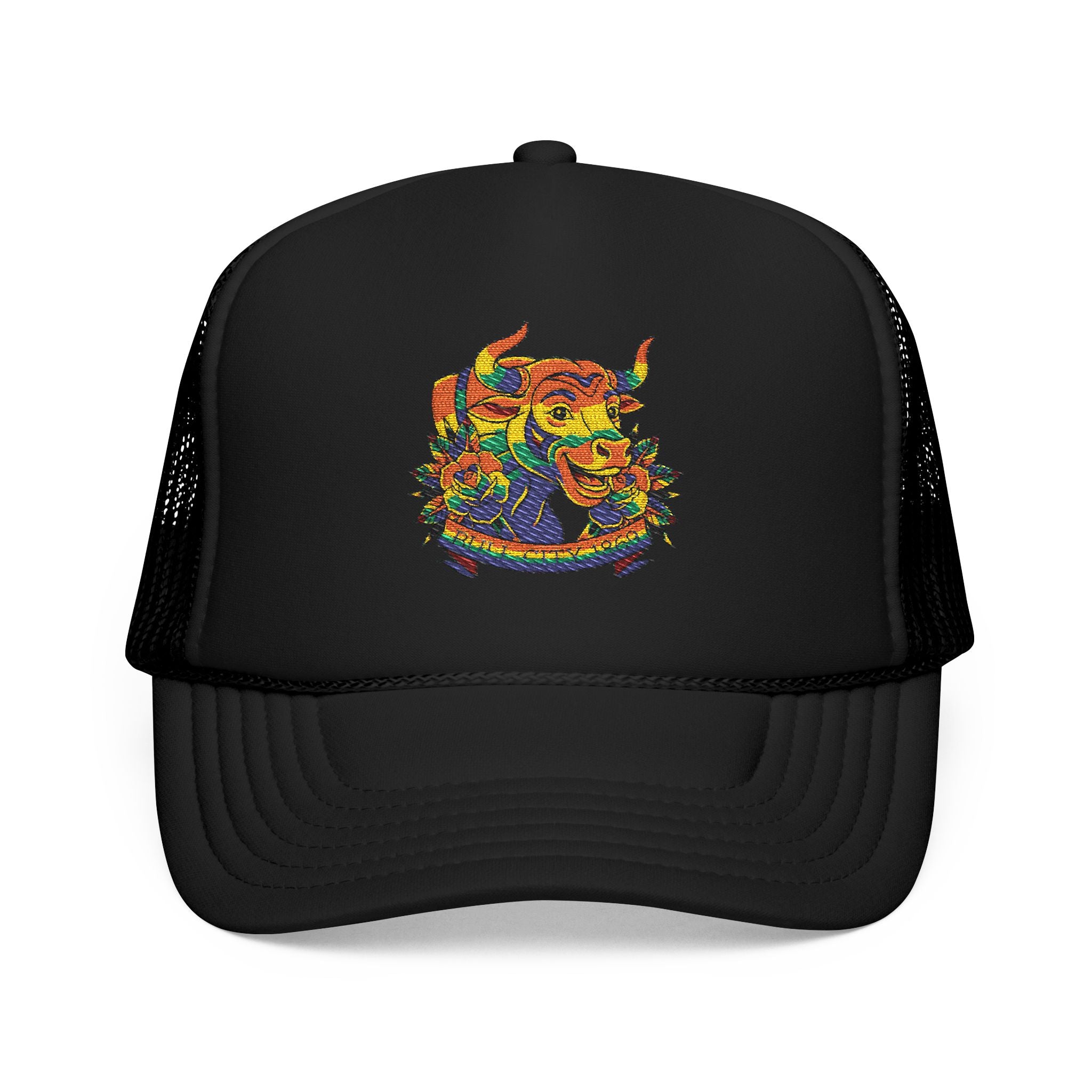 Copy of Durham Heart Flag - Trucker Hat — Embroidered Foam Mesh Cap