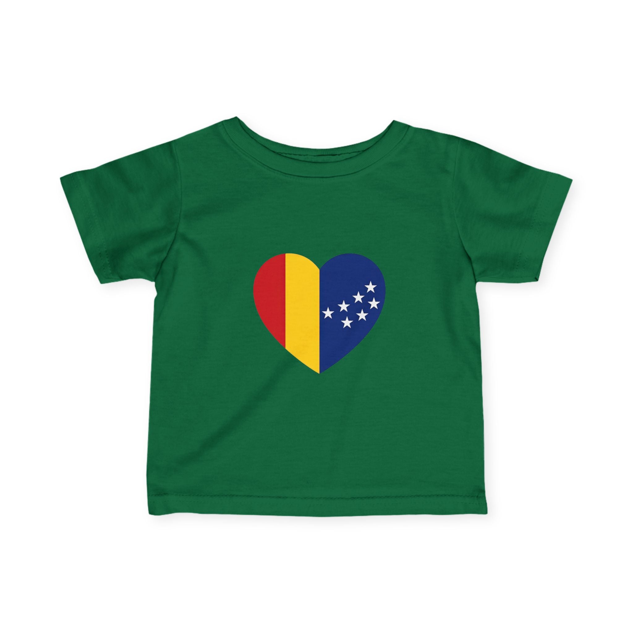 Infant Tee — Heart Flag Design (Romania & EU Stars)
