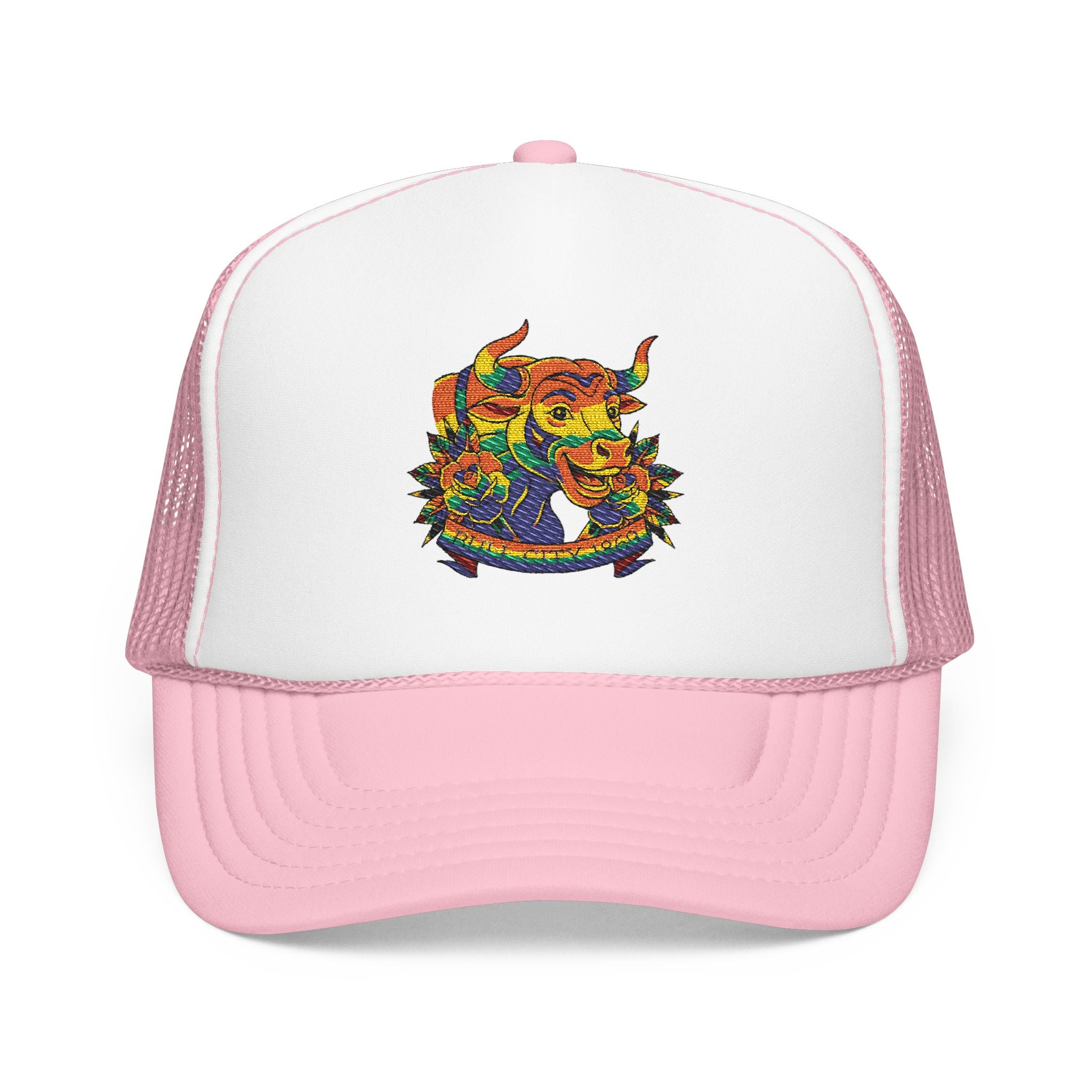 Copy of Durham Heart Flag - Trucker Hat — Embroidered Foam Mesh Cap