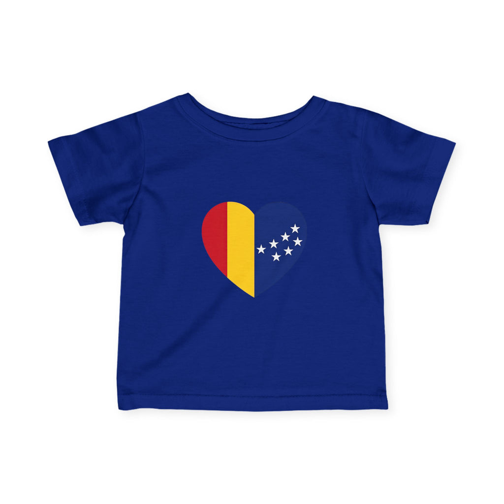 Infant Tee — Heart Flag Design (Romania & EU Stars)
