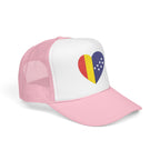 Durham Heart Flag - Trucker Hat — Embroidered Foam Mesh Cap