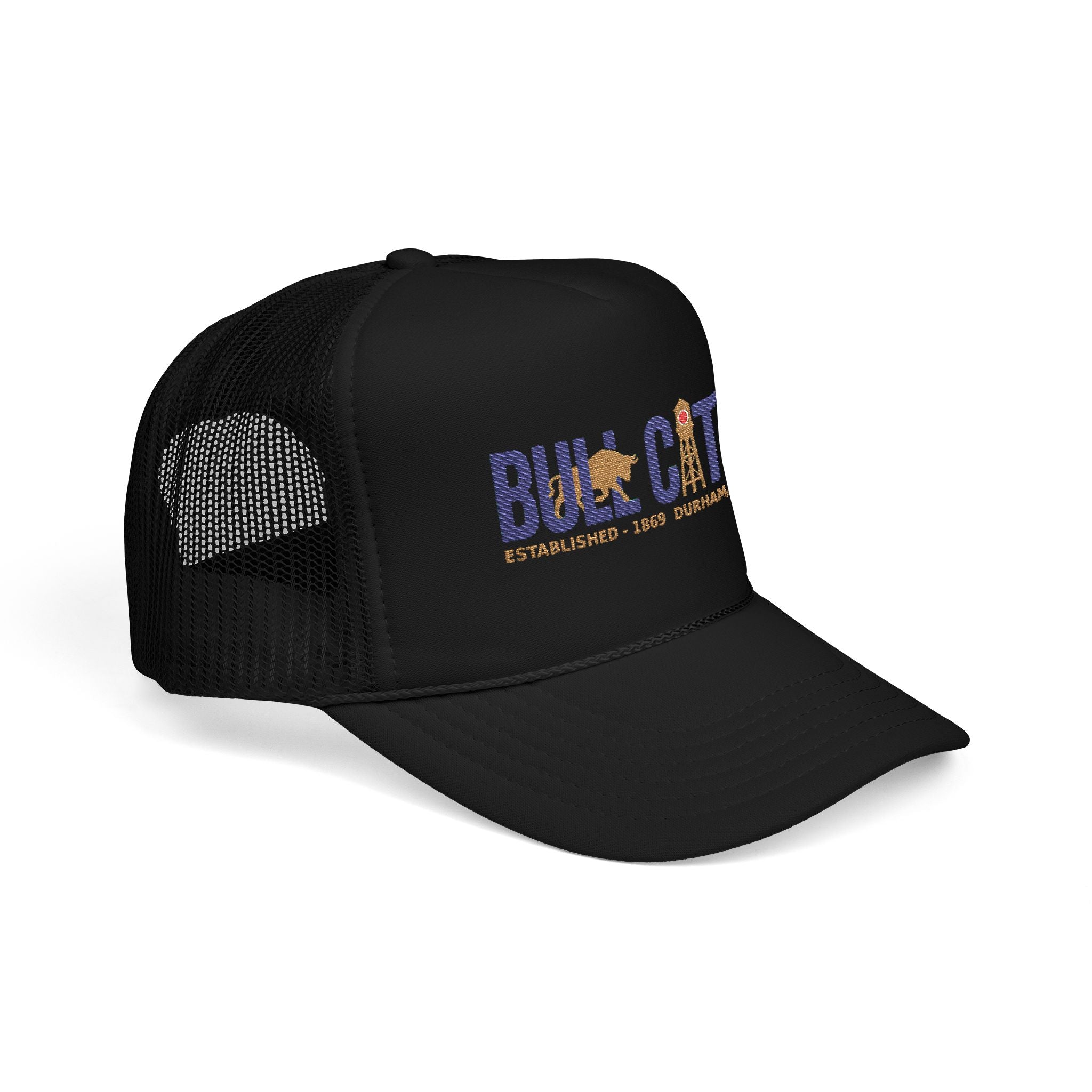 Copy of Copy of Copy of Copy of Durham Heart Flag - Trucker Hat — Embroidered Foam Mesh Cap