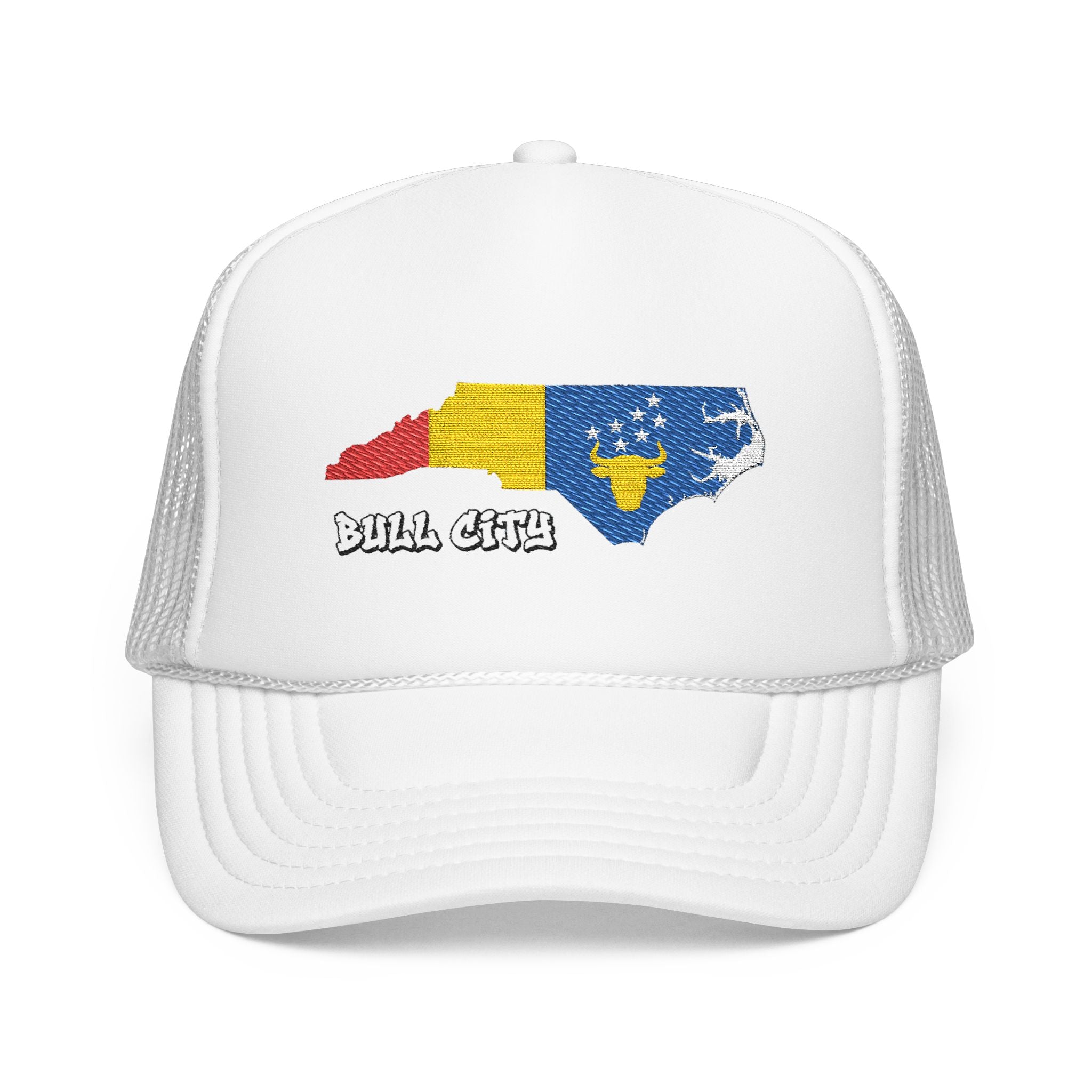 Copy of Copy of Copy of Durham Heart Flag - Trucker Hat — Embroidered Foam Mesh Cap
