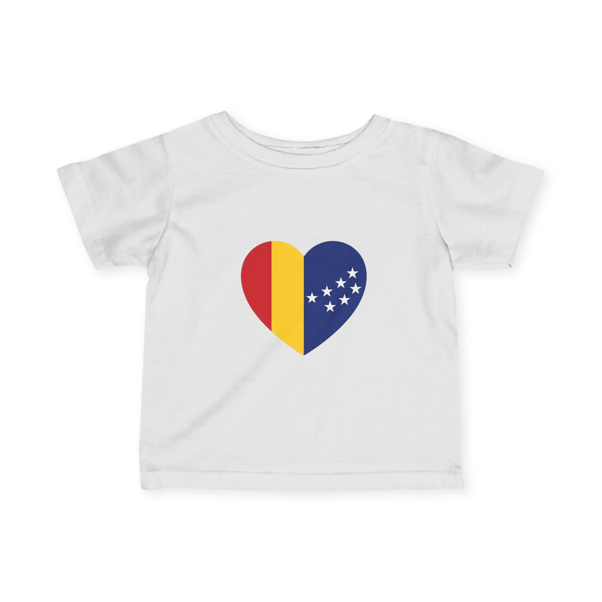 Infant Tee — Heart Flag Design (Romania & EU Stars)