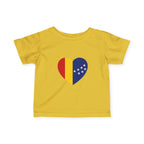 Infant Tee — Heart Flag Design (Romania & EU Stars)