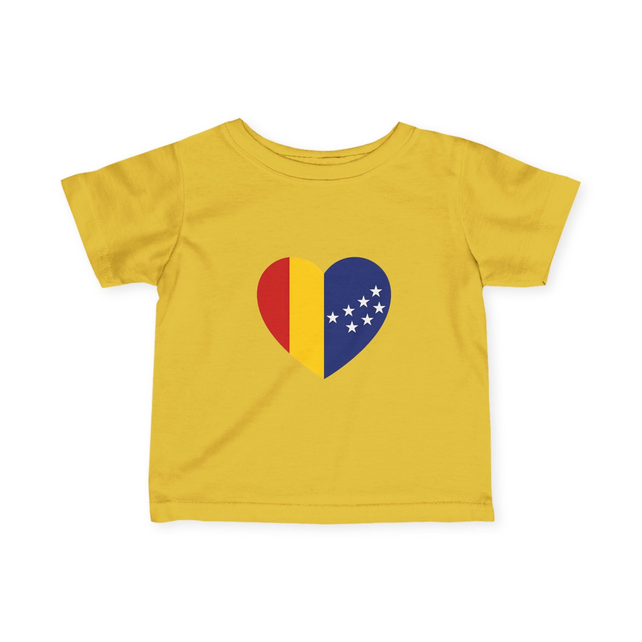 Infant Tee — Heart Flag Design (Romania & EU Stars)