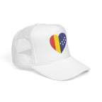 Durham Heart Flag - Trucker Hat — Embroidered Foam Mesh Cap