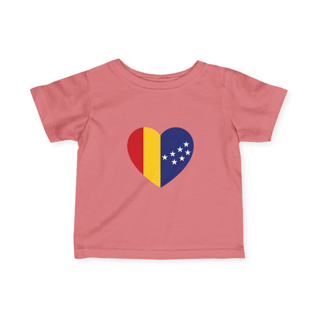 Infant Tee — Heart Flag Design (Romania & EU Stars)
