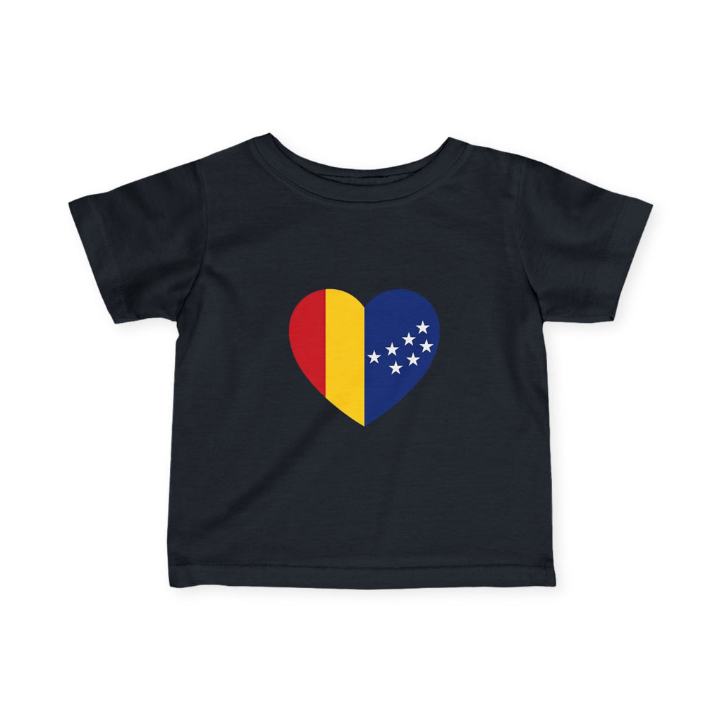 Infant Tee — Heart Flag Design (Romania & EU Stars)