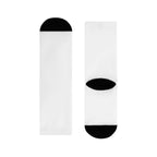 White Crew Socks with Minimal Fish Sublimation Design – Cute Nautical Novelty Socks