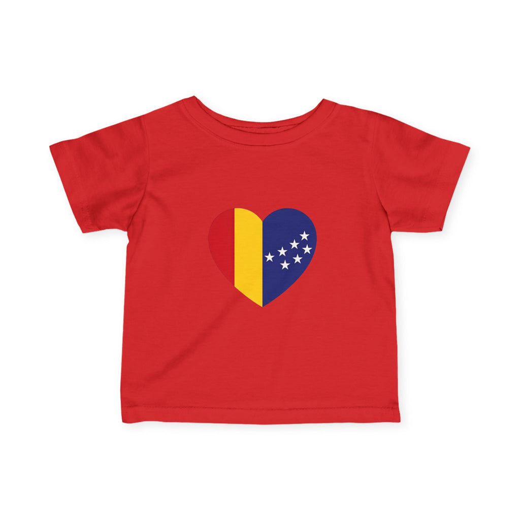 Infant Tee — Heart Flag Design (Romania & EU Stars)