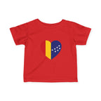 Infant Tee — Heart Flag Design (Romania & EU Stars)