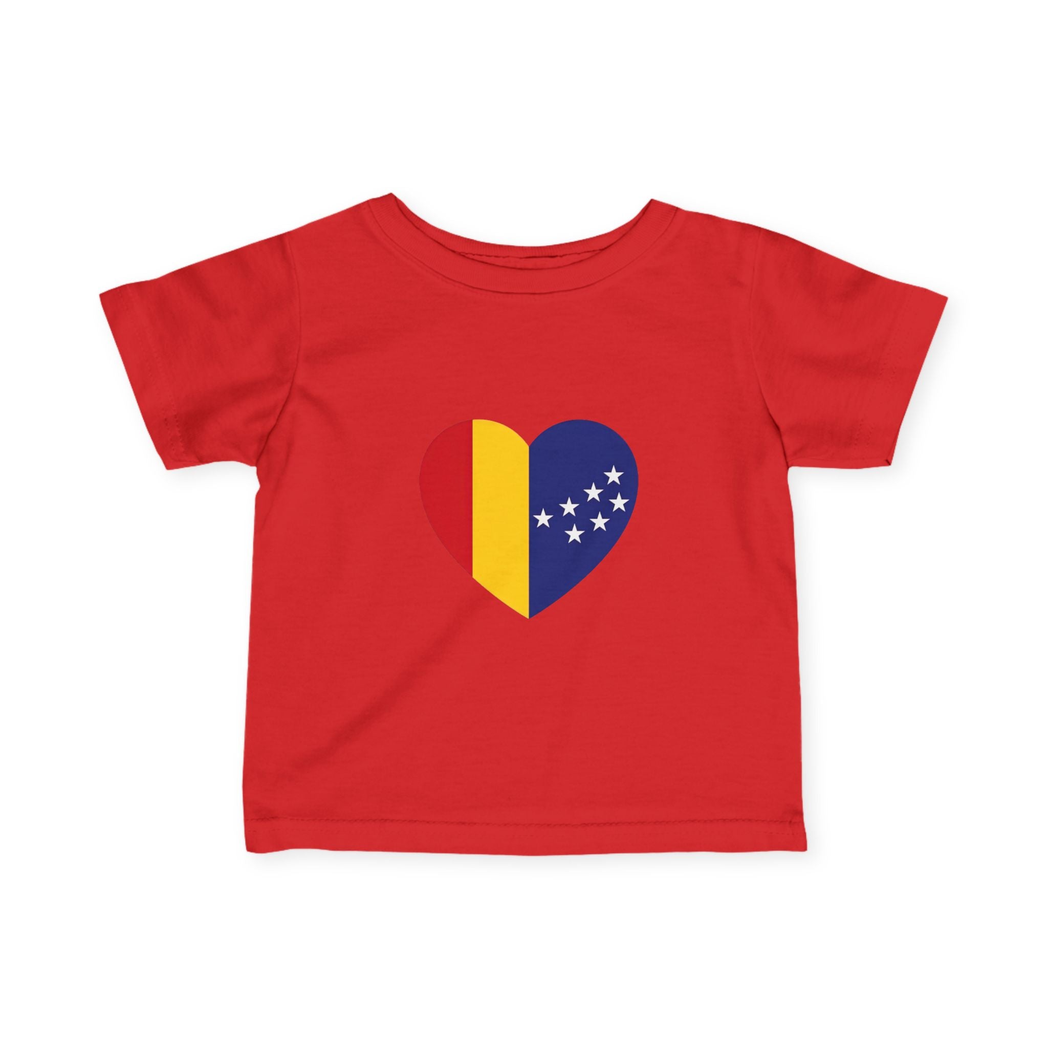 Infant Tee — Heart Flag Design (Romania & EU Stars)