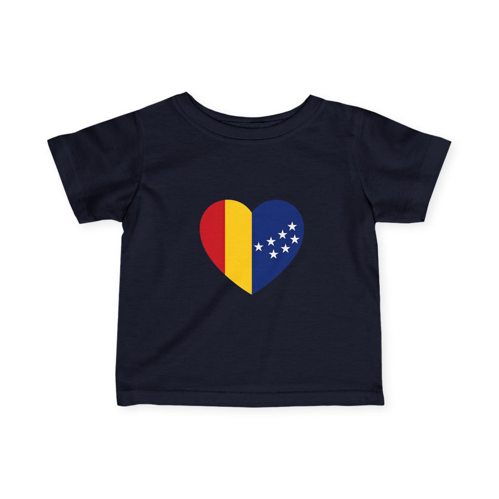 Infant Tee — Heart Flag Design (Romania & EU Stars)