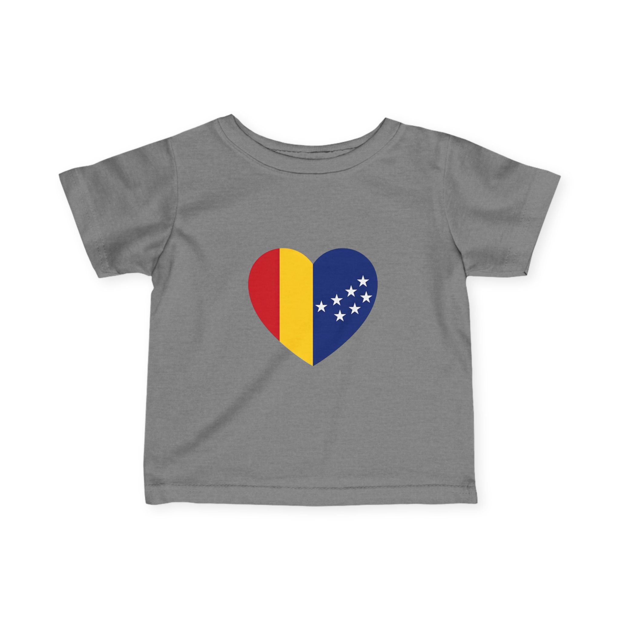 Infant Tee — Heart Flag Design (Romania & EU Stars)