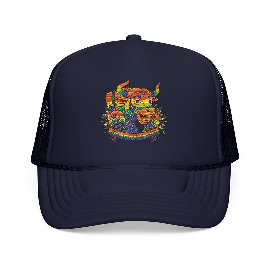 Copy of Durham Heart Flag - Trucker Hat — Embroidered Foam Mesh Cap