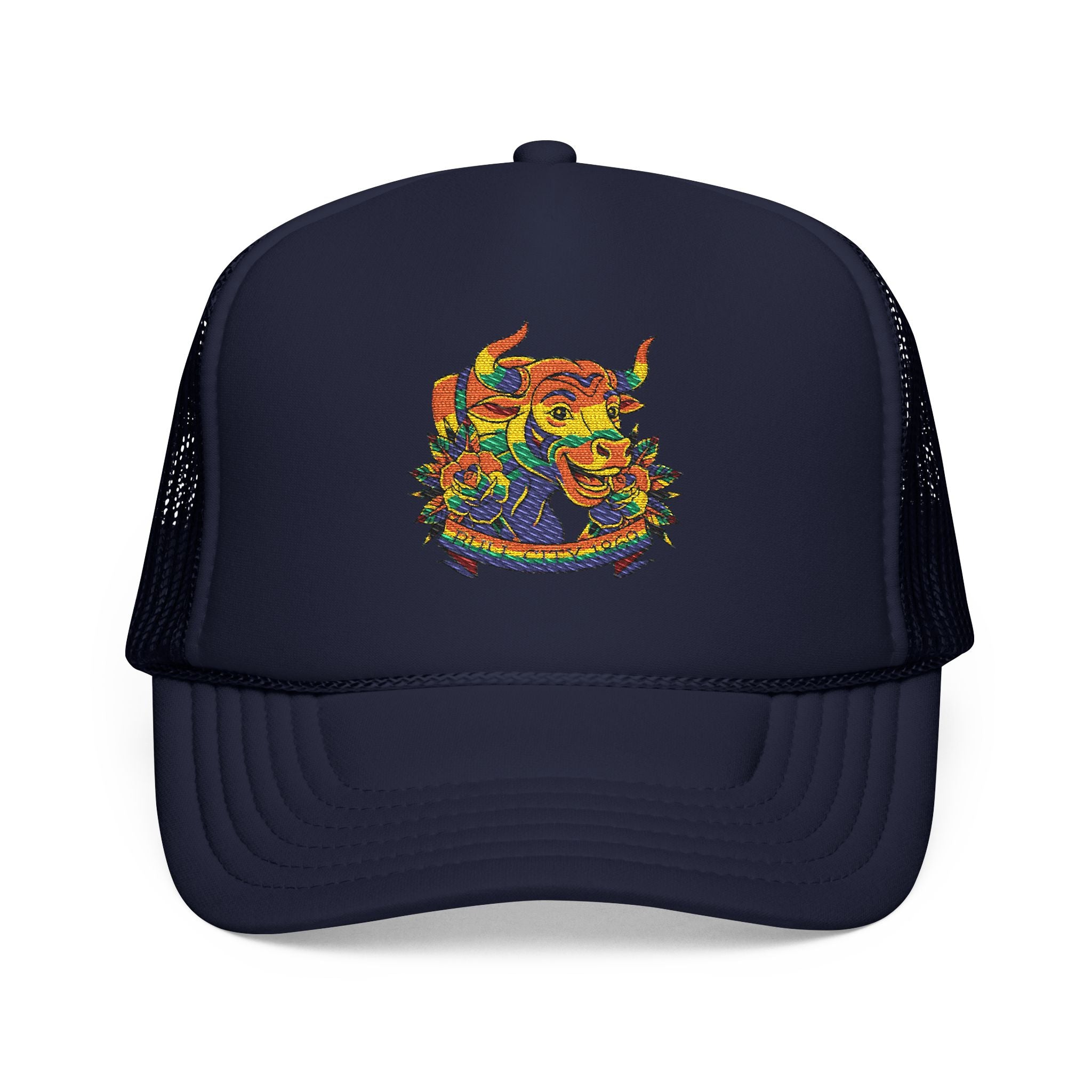 Copy of Durham Heart Flag - Trucker Hat — Embroidered Foam Mesh Cap