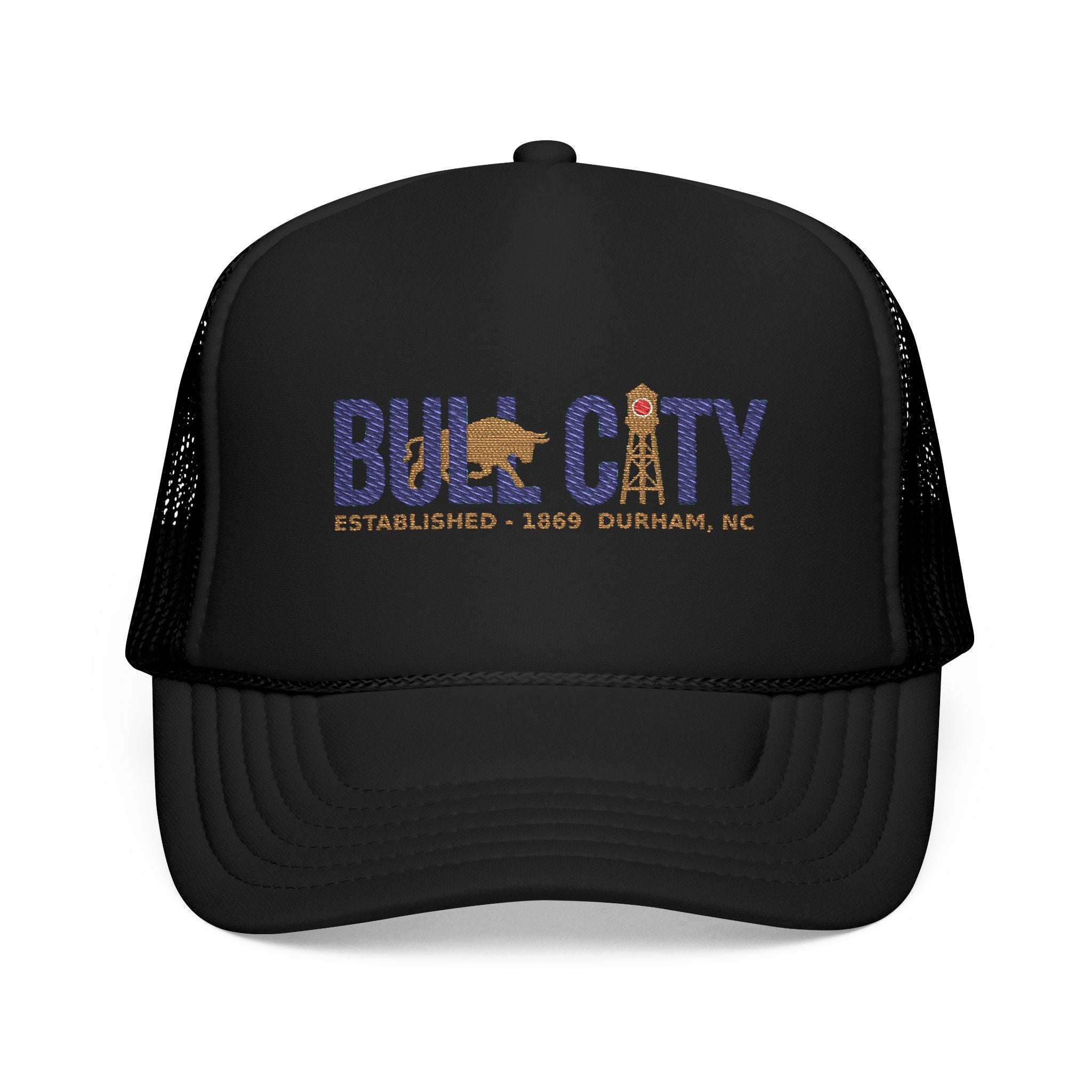 Copy of Copy of Copy of Copy of Durham Heart Flag - Trucker Hat — Embroidered Foam Mesh Cap