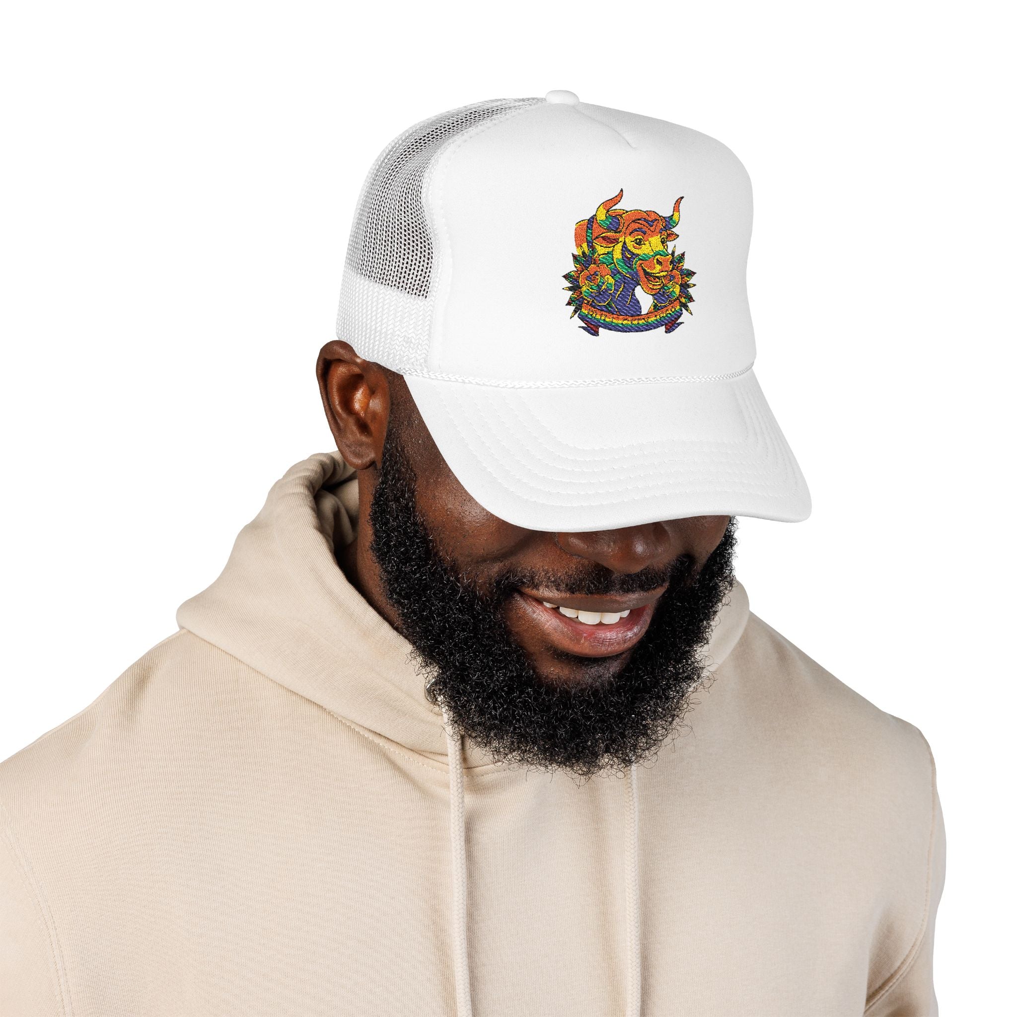 Copy of Durham Heart Flag - Trucker Hat — Embroidered Foam Mesh Cap