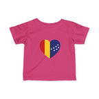 Infant Tee — Heart Flag Design (Romania & EU Stars)