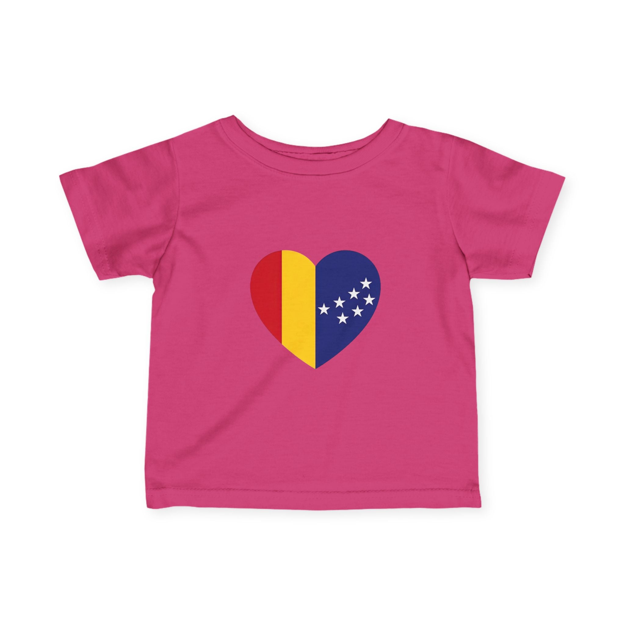 Infant Tee — Heart Flag Design (Romania & EU Stars)