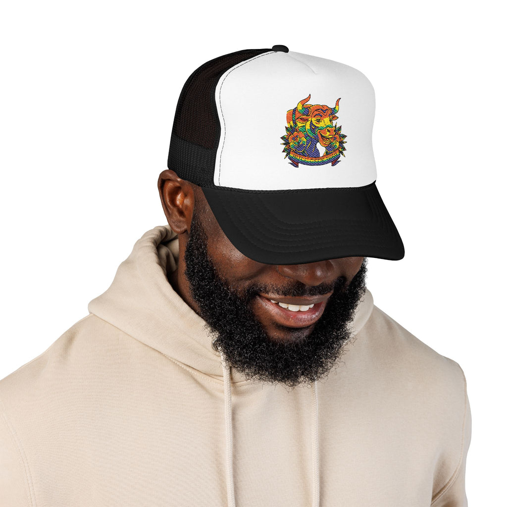 Copy of Durham Heart Flag - Trucker Hat — Embroidered Foam Mesh Cap