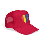 Durham Heart Flag - Trucker Hat — Embroidered Foam Mesh Cap