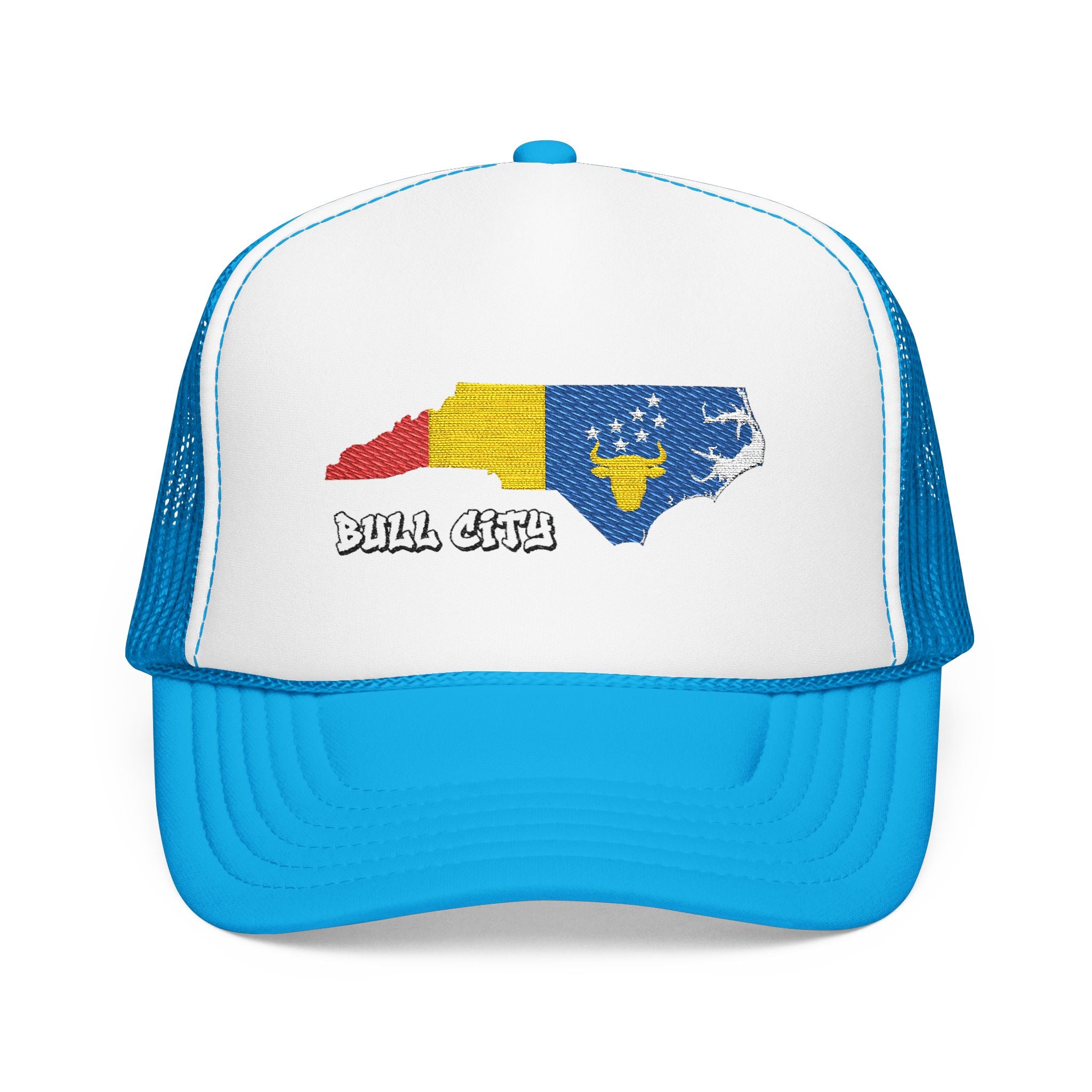 Copy of Copy of Copy of Durham Heart Flag - Trucker Hat — Embroidered Foam Mesh Cap