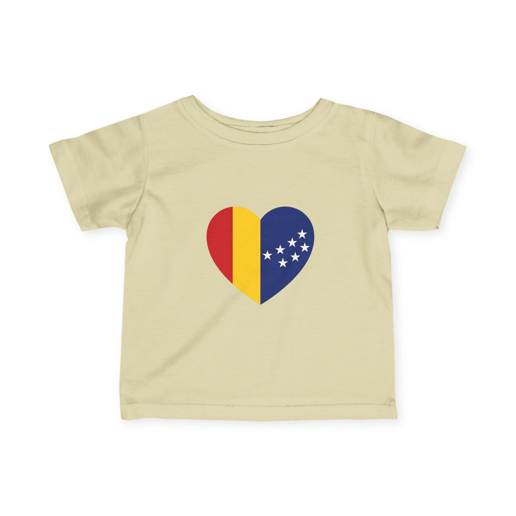 Infant Tee — Heart Flag Design (Romania & EU Stars)