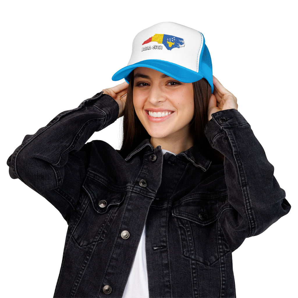 Copy of Copy of Copy of Durham Heart Flag - Trucker Hat — Embroidered Foam Mesh Cap